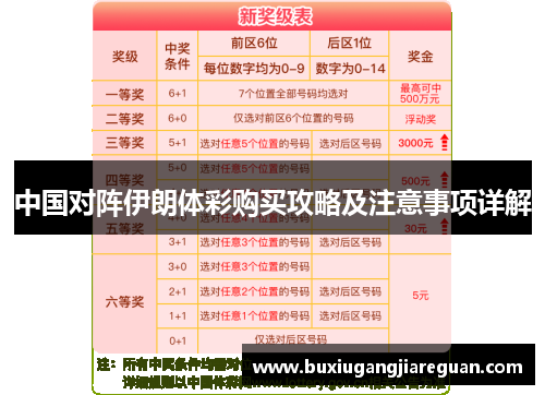 中国对阵伊朗体彩购买攻略及注意事项详解